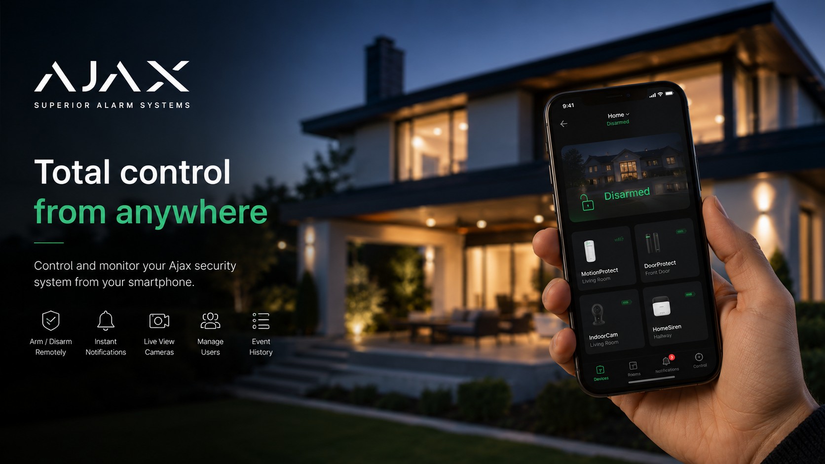 App controlled alarm systems with smart phone access